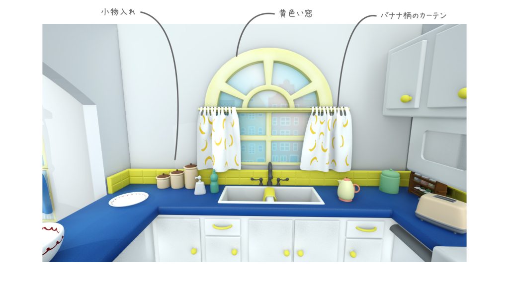 おさるのジョージマンション間取り「キッチン」窓