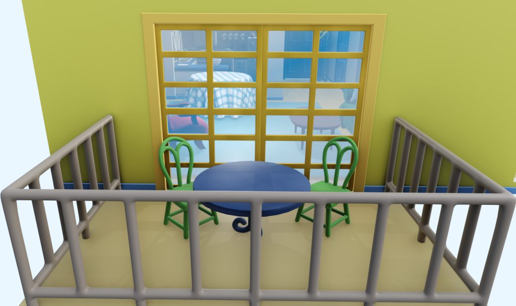 おさるのジョージマンション間取り「ベランダ」